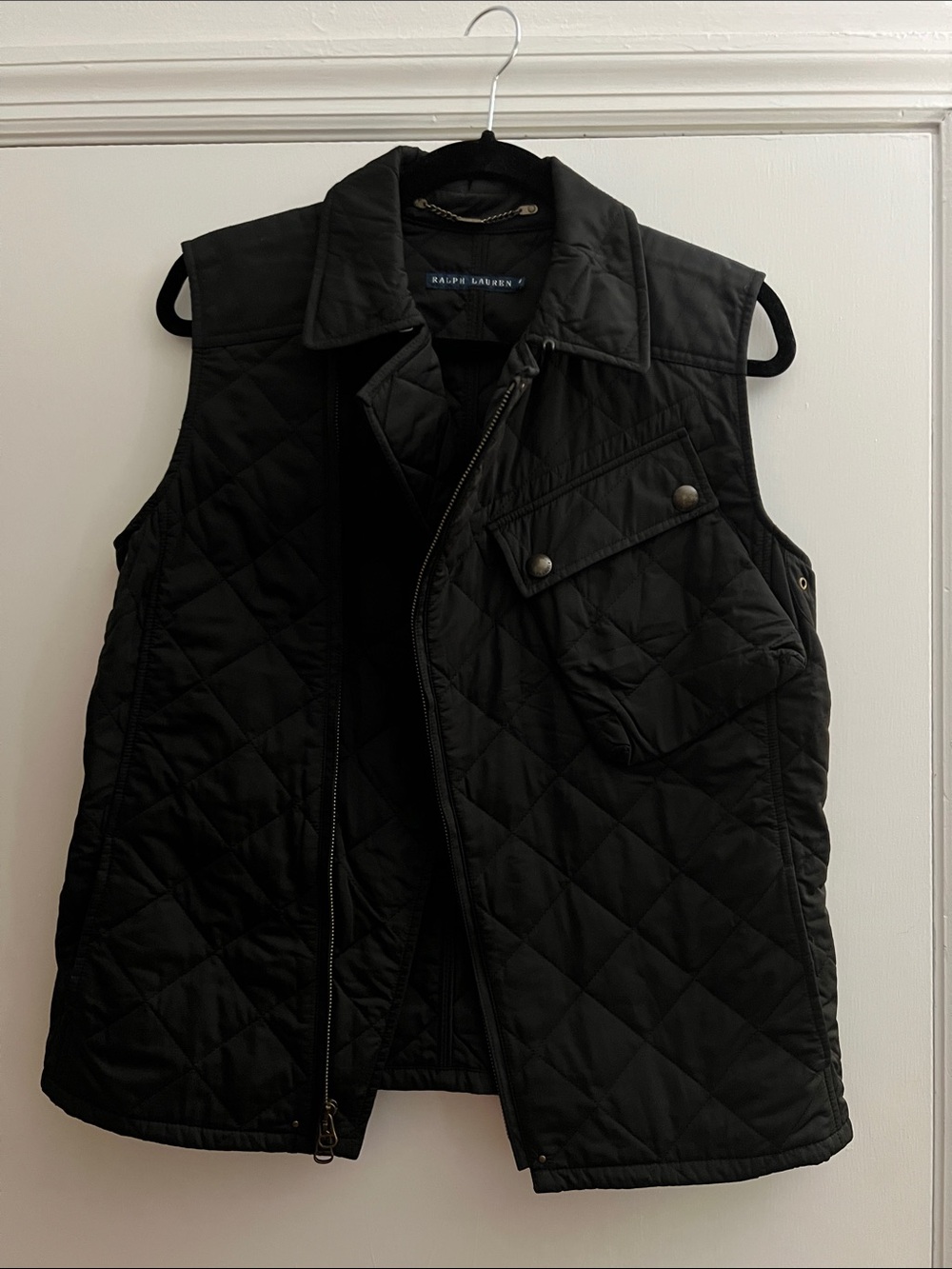 Ralph Lauren Blue Label Black Diamond-Quilted Utility Vest